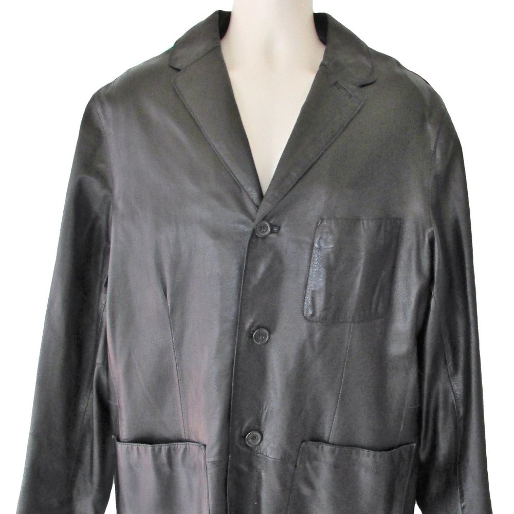 Tommy Hilfiger Leather Button Up Jacket XL